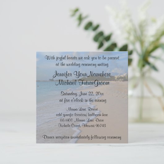 Invitation Mariage de plage romantique spécial (Debout devant)