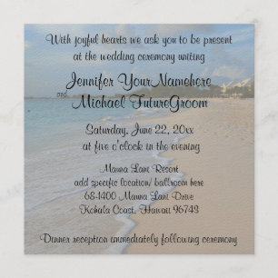 Invitation Mariage de plage romantique spécial