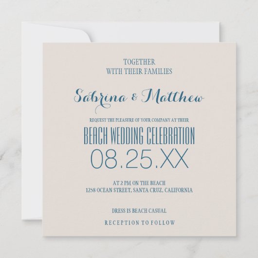 Invitation Mariage de plage Rompre les vagues que nous faison (Dos)