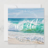 Invitation Mariage de plage Rompre les vagues que nous faison (Devant)