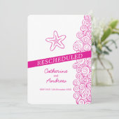 Invitation Mariage de plage rose tourbillon Starfish reprogra (Debout devant)