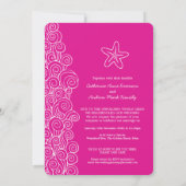 Invitation Mariage de plage rose tourbillon Starfish reprogra (Dos)