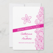 Invitation Mariage de plage rose tourbillon Starfish reprogra (Devant)