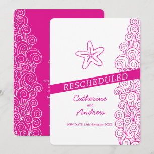 Invitation Mariage de plage rose tourbillon Starfish reprogra