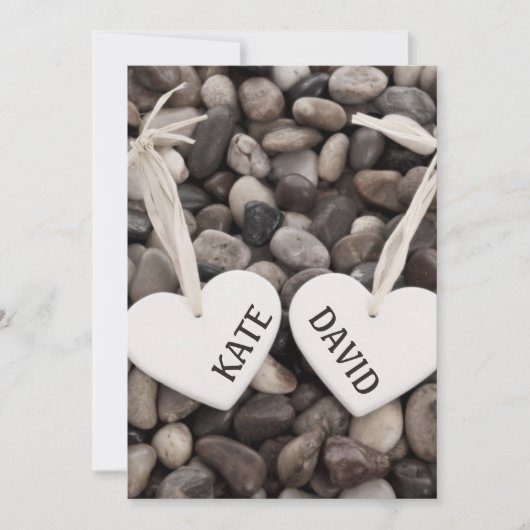 Invitation Mariage de plage rustique au bord de la mer avec d (Devant)