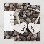 Invitation Mariage de plage rustique au bord de la mer avec d (Devant / Derrière)