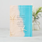 Invitation Mariage de plage rustique en été, QR Code RSVP (Debout devant)
