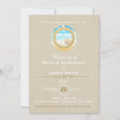Invitation Mariage de plage rustique Kraft élégant moderne (Devant)