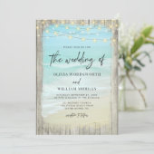 Invitation Mariage de plage rustique moderne QR Code Tout en  (Debout devant)