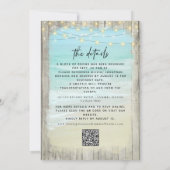 Invitation Mariage de plage rustique moderne QR Code Tout en  (Dos)