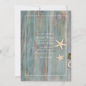 Invitation Mariage de plage rustique nautique avec QR Code RS (Devant)