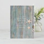 Invitation Mariage de plage rustique nautique avec QR Code RS (Debout devant)