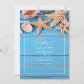 Invitation Mariage de plage rustique turquoise et corail (Devant)