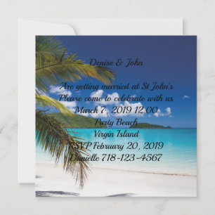Invitation Mariage de plage Sand Tropical
