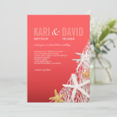 Invitation Mariage de plage Starfish Netting| corail (Debout devant)