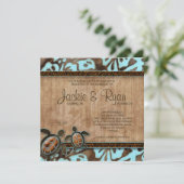 Invitation Mariage de plage Tortue bleue Brown (Debout devant)