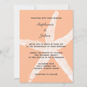 Invitation Mariage de plage Tropical blanc de poisson Starfis
