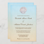 Invitation Mariage de plage tropical de coquillage (Devant / Derrière)