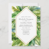 Invitation Mariage de plage tropical d'été à l'aquarelle (Devant)