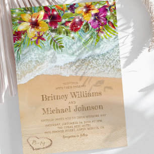 Invitation Mariage de plage tropical en été