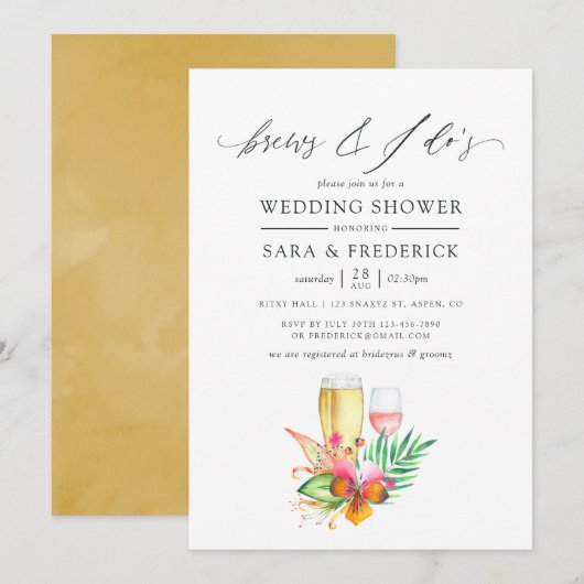 Invitation Mariage De Plage Tropical Se Réveille Avant Le I D (Devant / Derrière)