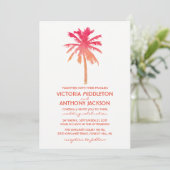 Invitation Mariage de plage Tropical Sunset Palm Tree Beach (Debout devant)