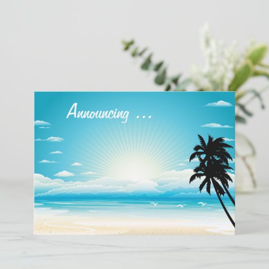 Invitation Mariage de plage tropicale (Debout devant)