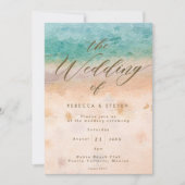 Invitation mariage de plage tropicale (Devant)