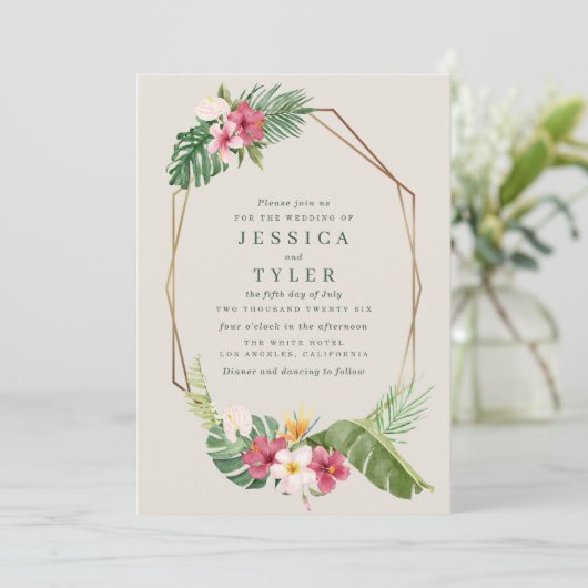 Invitation Mariage de plage tropicale (Debout devant)