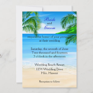 Invitation Mariage de plage tropicale