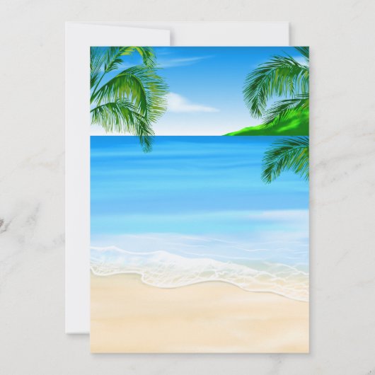 Invitation Mariage de plage tropicale (Dos)