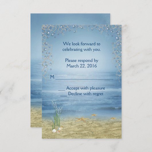 Invitation Mariage de plage tropicale RSVP (Devant / Derrière)
