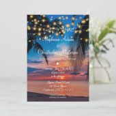 Invitation Mariage de plage tropicale Sunset été moderne (Debout devant)
