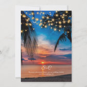 Invitation Mariage de plage tropicale Sunset été moderne (Dos)