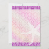 Invitation Mariage de plage tropicale violet à cheval (Dos)