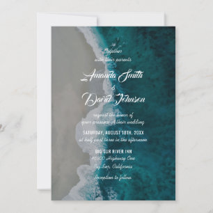 Invitation Mariage de plage turquoise Sea Shore Destination