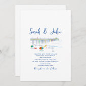 Invitation Mariage de plage unique minimal (Devant / Derrière)