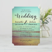 Invitation Mariage de plage vintage de Lakeside (Debout devant)