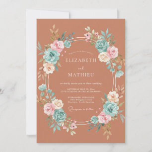 Invitation Mariage de plantes grasses radieuses en terre cuit
