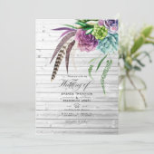 Invitation Mariage de plantes succulentes mystiques et bohème (Debout devant)