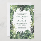 Invitation Mariage de plantes tropicales botaniques aux feuil (Devant)