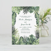 Invitation Mariage de plantes tropicales botaniques aux feuil (Debout devant)