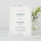 Invitation Mariage de plaque d'encre bleu gris personnalisé (Debout devant)