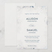 Invitation Mariage de plaque d'encre bleu gris personnalisé (Devant / Derrière)
