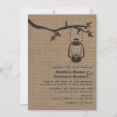 Invitation Mariage de plein air/camping inspiré par Burlap (Devant)