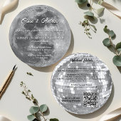 Invitation Mariage de Pleine lune de code QR de boule Disco m