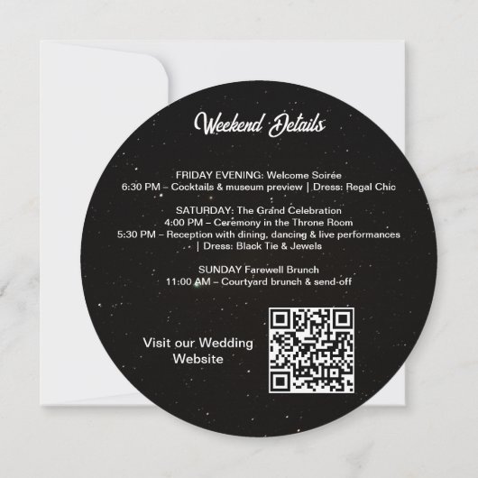 Invitation Mariage de Pleine lune de code QR Sky Night Modern (Dos)