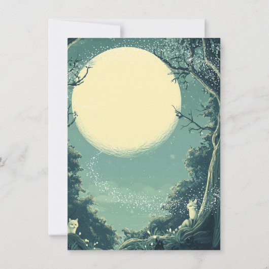 Invitation Mariage de Pleine lune de toadstool de forêt encha (Dos)