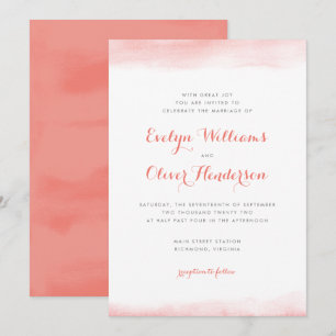 Invitation Mariage de plongée à l'aquarelle de corail
