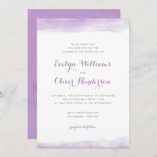 Invitation Mariage de plongée Lilac Watercolor